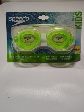 Speedo Kid's Sunny Vibes Pop Sunglass Style Green Glow Swim Goggles Ages 3-6
